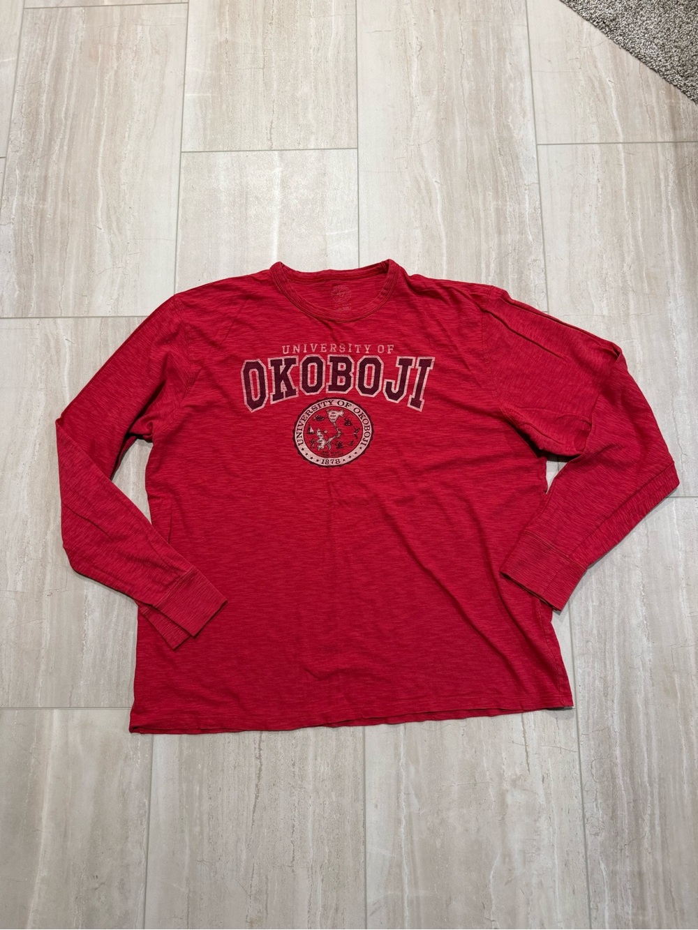 47 Brand University of Okoboji Red Long-Sleeve Crewneck